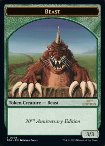 Beast Token [30th Anniversary Tokens] Magic: The Gathering