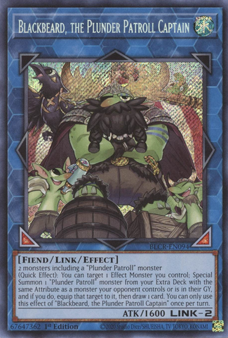 Blackbeard, the Plunder Patroll Captain [BLCR-EN094] Secret Rare Yu-Gi-Oh!