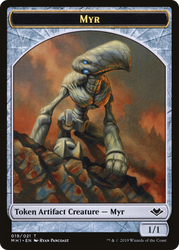 Myr // Thopter Double-Sided Token [Phyrexia: All Will Be One Commander Tokens] Magic: The Gathering