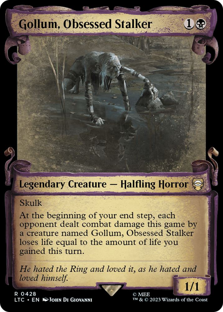Gollum, Obsessed Stalker [The Lord of the Rings: Tales of Middle-Earth Commander Showcase Scrolls] Magic: The Gathering