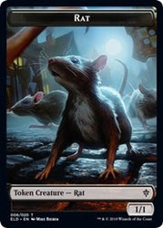 Rat // Food (15) Double-Sided Token [Throne of Eldraine Tokens] Magic: The Gathering