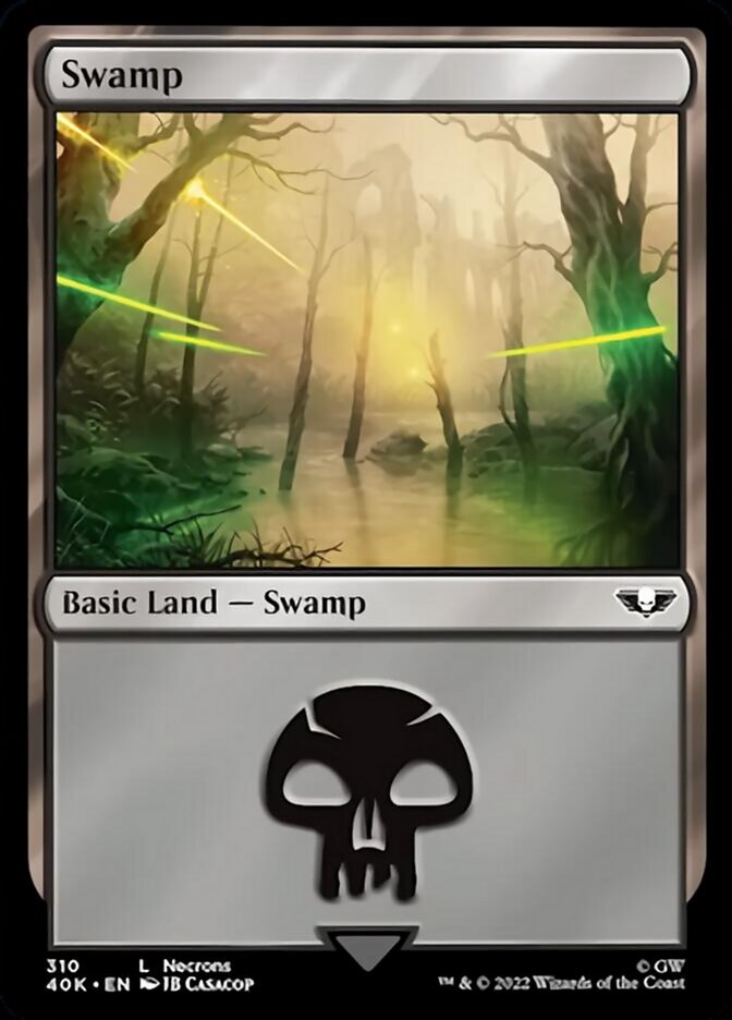 Swamp (310) (Surge Foil) [Warhammer 40,000] Magic: The Gathering