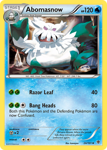 Abomasnow (26/101) [Black & White: Plasma Blast] Pokémon