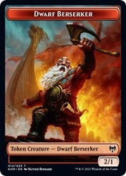 Dwarf Berserker // Tibalt, Cosmic Impostor Emblem Double-Sided Token [Kaldheim Tokens] Magic: The Gathering