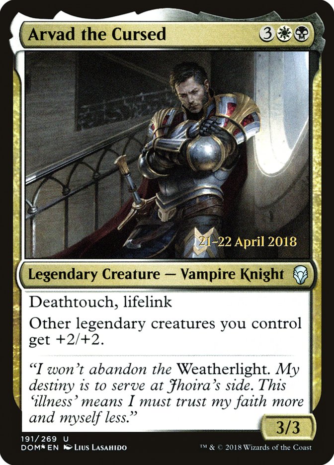 Arvad the Cursed [Dominaria Prerelease Promos] Magic: The Gathering