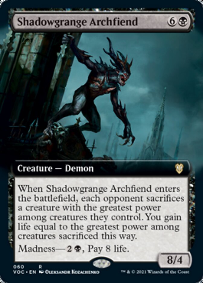 Shadowgrange Archfiend (Extended Art) [Innistrad: Crimson Vow Commander] Magic: The Gathering