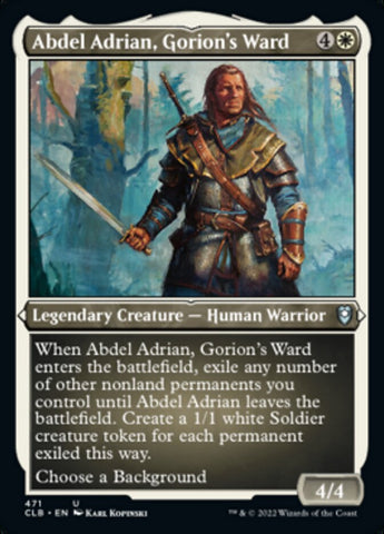 Abdel Adrian, Gorion's Ward (Foil Etched) [Commander Legends: Battle for Baldur's Gate] Magic: The Gathering