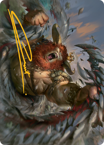 Borborygmos and Fblthp Art Card (42) (Gold-Stamped Signature) [March of the Machine Art Series] Magic: The Gathering