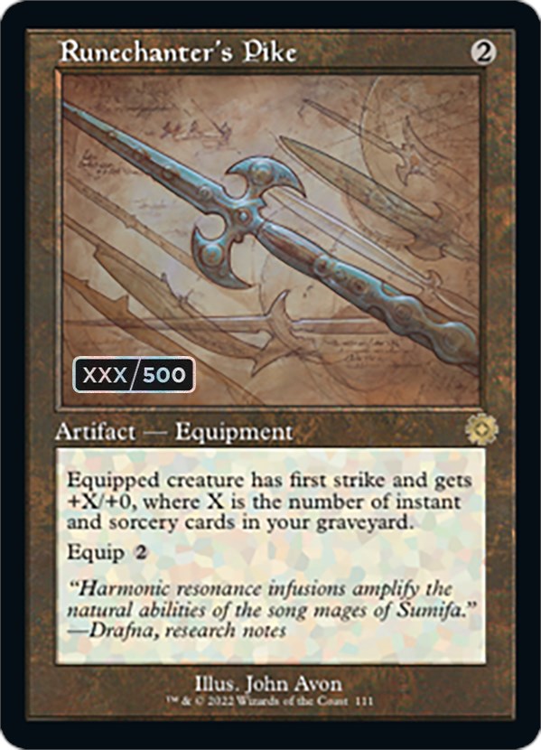 Runechanter's Pike (Retro Schematic) (Serial Numbered) [The Brothers' War Retro Artifacts] Magic: The Gathering