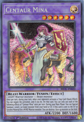 Centaur Mina [BROL-EN020] Secret Rare Yu-Gi-Oh!