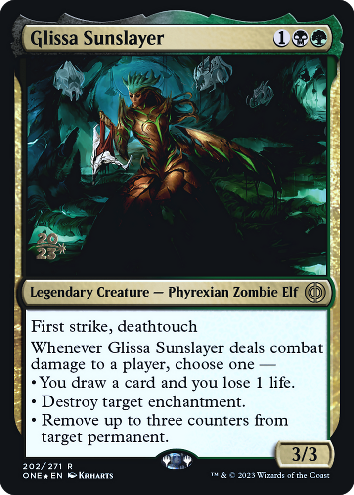 Glissa Sunslayer [Phyrexia: All Will Be One Prerelease Promos] Magic: The Gathering