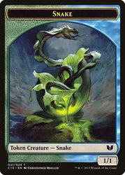 Snake (021) // Saproling Double-Sided Token [Commander 2015 Tokens] Magic: The Gathering