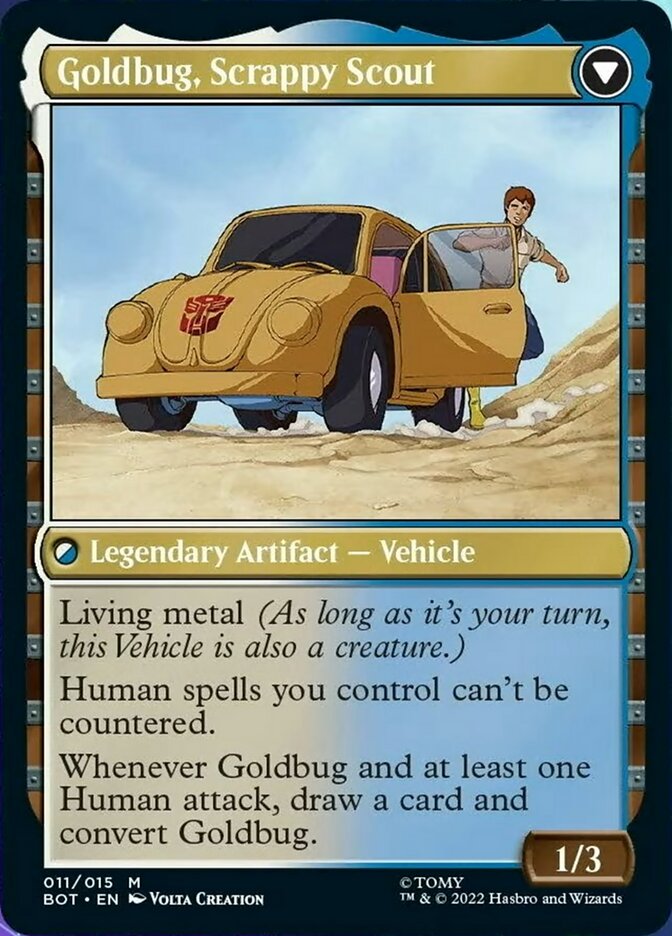 Goldbug, Humanity's Ally // Goldbug, Scrappy Scout [Transformers] Magic: The Gathering