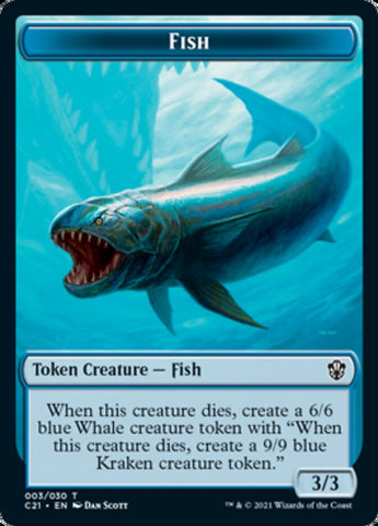 Beast (010) // Fish Double-Sided Token [Commander 2021 Tokens] Magic: The Gathering