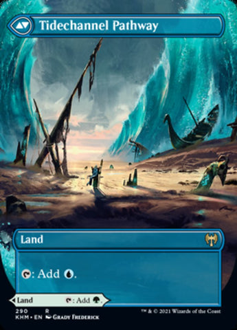 Barkchannel Pathway // Tidechannel Pathway (Borderless Alternate Art) [Kaldheim] Magic: The Gathering