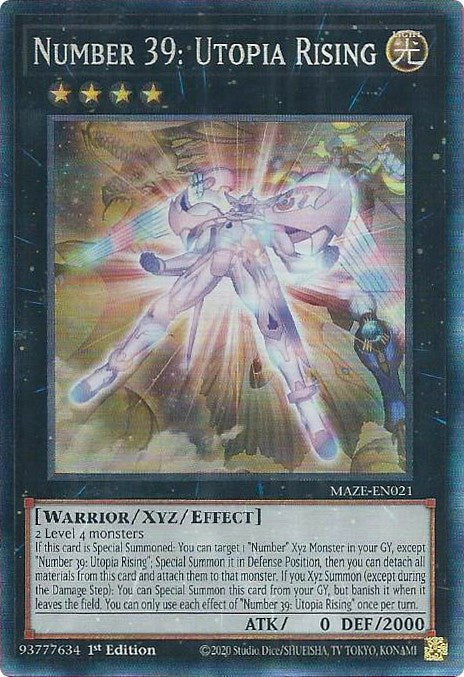 Number 39: Utopia Rising [MAZE-EN021] Collector's Rare Yu-Gi-Oh!