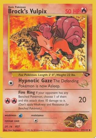Brock's Vulpix (37/132) (W Stamped Promo) [Gym Challenge Unlimited] Pokémon
