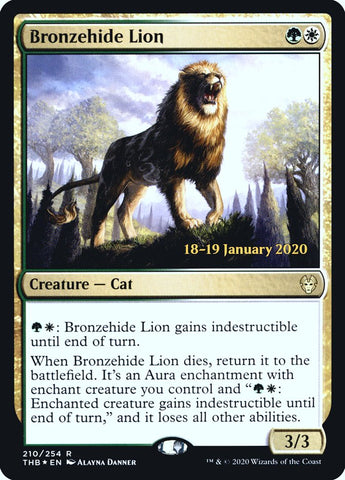 Bronzehide Lion [Theros Beyond Death Prerelease Promos] Magic: The Gathering