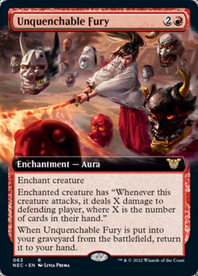 Unquenchable Fury (Extended Art) [Kamigawa: Neon Dynasty Commander] Magic: The Gathering