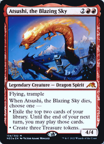 Atsushi, the Blazing Sky [Kamigawa: Neon Dynasty Prerelease Promos] Magic: The Gathering