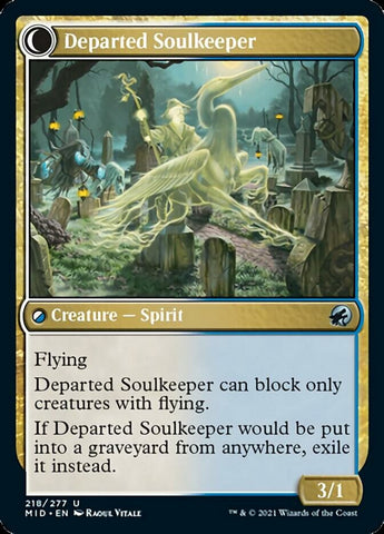 Devoted Grafkeeper // Departed Soulkeeper [Innistrad: Midnight Hunt] Magic: The Gathering