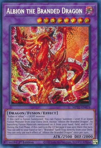 Albion the Branded Dragon [MP22-EN076] Prismatic Secret Rare Yu-Gi-Oh!
