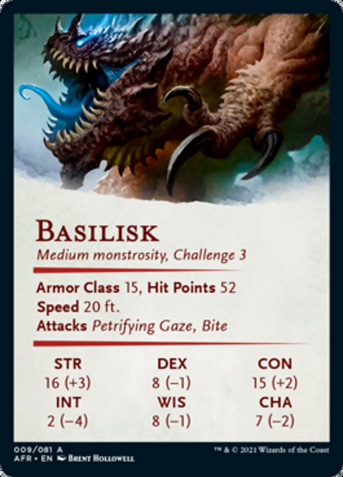 Basilisk Art Card (Gold-Stamped Signature) [Dungeons & Dragons: Adventures in the Forgotten Realms Art Series] Magic: The Gathering