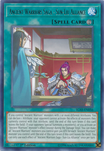 Ancient Warriors Saga - Sun-Liu Alliance [IGAS-EN056] Rare Yu-Gi-Oh!