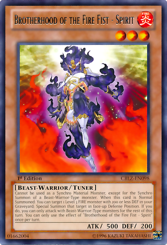 Brotherhood of the Fire Fist - Spirit [CBLZ-EN098] Rare Yu-Gi-Oh!