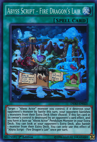 Abyss Script - Fire Dragon's Lair [DESO-EN025] Super Rare Yu-Gi-Oh!