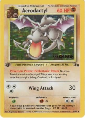 Aerodactyl (1/62) (Prerelease Promo) [Fossil 1st Edition] Pokémon