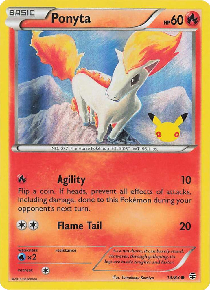 Ponyta (14/83) (20th Anniversary Stamp) [XY: Generations] Pokémon
