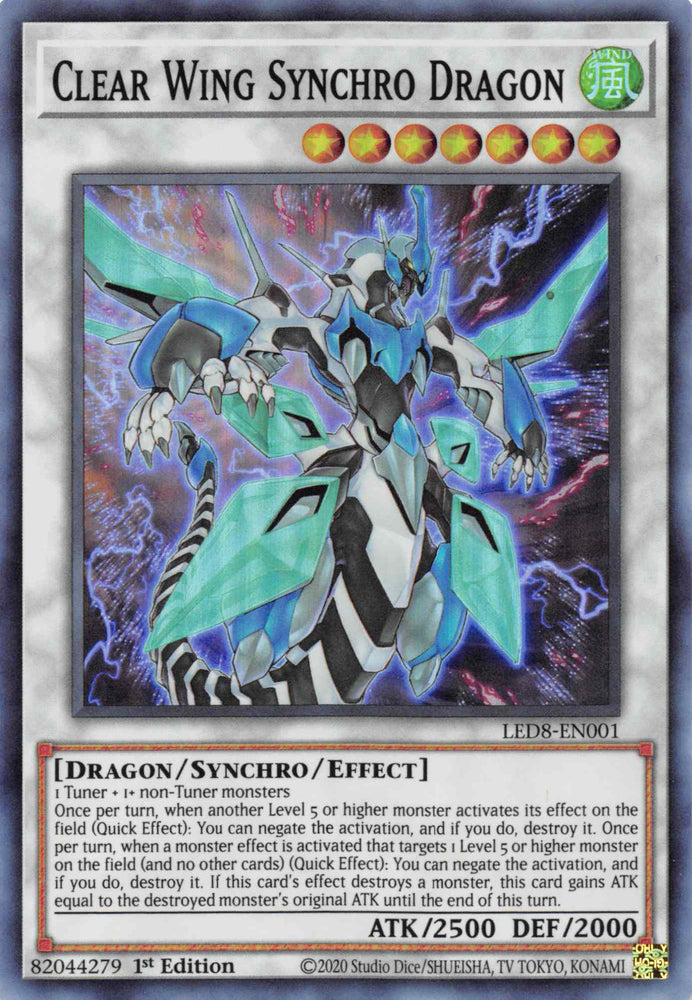 Clear Wing Synchro Dragon [LED8-EN001] Super Rare Yu-Gi-Oh!