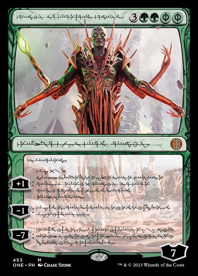 Nissa, Ascended Animist (Phyrexian Step-and-Compleat Foil) [Phyrexia: All Will Be One] Magic: The Gathering