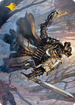 Brutal Cathar Art Card (Gold-Stamped Signature) [Innistrad: Midnight Hunt Art Series] Magic: The Gathering