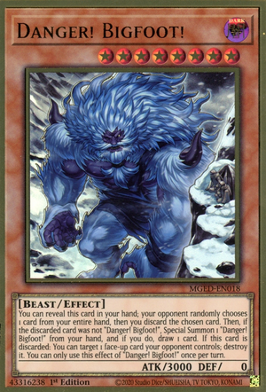 Danger! Bigfoot! (Alternate Art) [MGED-EN018] Gold Rare Yu-Gi-Oh!