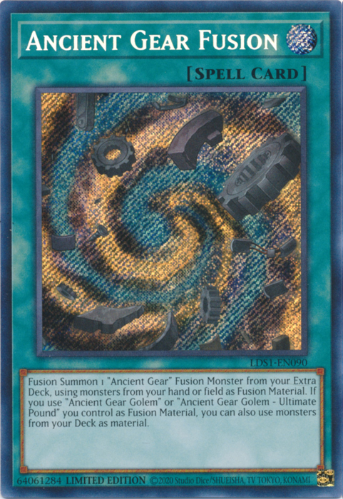 Ancient Gear Fusion [LDS1-EN090] Secret Rare Yu-Gi-Oh!
