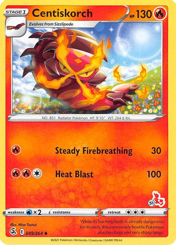 Centiskorch (49/264) (Cinderace Stamp #51) [Battle Academy 2022] Pokémon