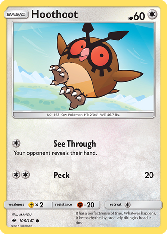 Hoothoot (106/147) [Sun & Moon: Burning Shadows] Pokémon
