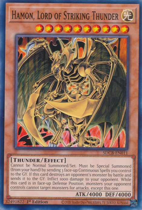 Hamon, Lord of Striking Thunder [SDCB-EN011] Common Yu-Gi-Oh!