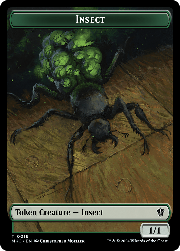 Insect (0016) // Manifest Double-Sided Token [Murders at Karlov Manor Commander Tokens] Magic: The Gathering