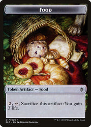 Human // Food (17) Double-Sided Token [Throne of Eldraine Tokens] Magic: The Gathering
