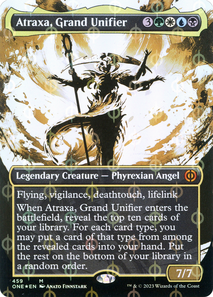 Atraxa, Grand Unifier (Borderless Ichor Step-and-Compleat Foil) [Phyrexia: All Will Be One] Magic: The Gathering