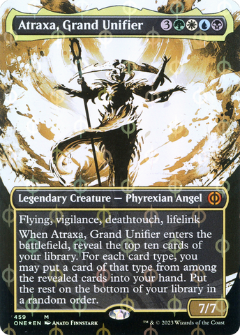 Atraxa, Grand Unifier (Borderless Ichor Step-and-Compleat Foil) [Phyrexia: All Will Be One] Magic: The Gathering