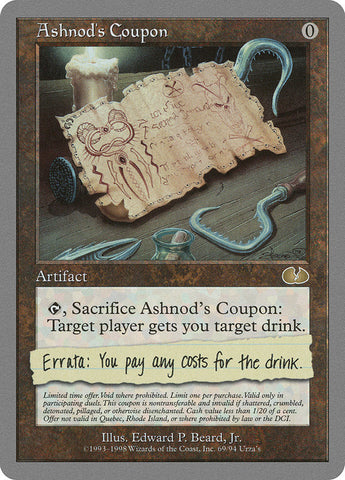 Ashnod's Coupon [Unglued] Magic: The Gathering
