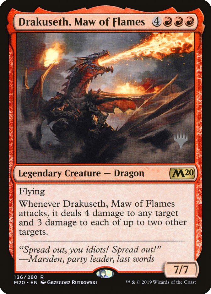 Drakuseth, Maw of Flames (Promo Pack) [Core Set 2020 Promos] Magic: The Gathering