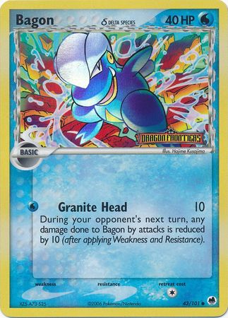 Bagon (43/101) (Delta Species) (Stamped) [EX: Dragon Frontiers] Pokémon