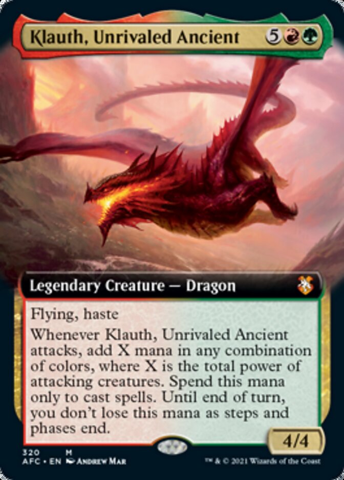 Klauth, Unrivaled Ancient (Extended Art) [Dungeons & Dragons: Adventures in the Forgotten Realms Commander] Magic: The Gathering
