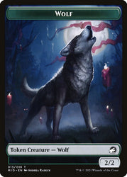 Wolf (013) // Clue (016) Double-Sided Token [Challenger Decks 2022 Tokens] Magic: The Gathering