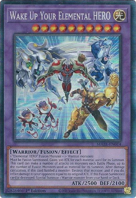 Wake Up Your Elemental HERO [MAZE-EN014] Collector's Rare Yu-Gi-Oh!